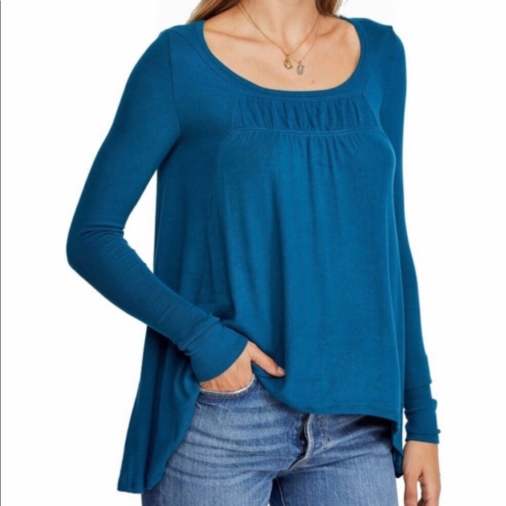 We The Free long sleeve teal shirt